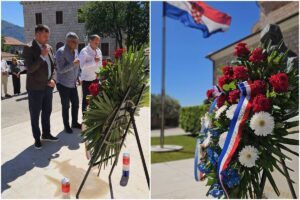 DAN DRŽAVNOSTI Predsjednik OV Simović sa suradnicima položio vijenac i zapalio svijeću kod spomenika Konavoska mati